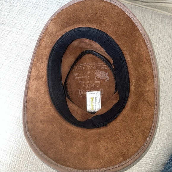 Barmah Hats Squashy Brown Genuine Cattle Leather Made In Australia Size Small - Picture 6 of 7